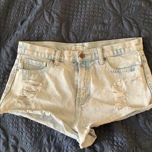 light washed blue short shorts worn once